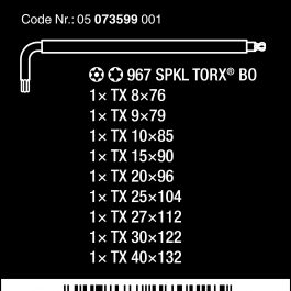 05073599001 967/9 TX BO MULTICOLOUR 1 L-KEY SET FOR TAMPER-PROOF, BLACKLASER
