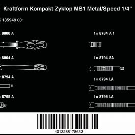 05135949001 ZYKLOP 1/4″ DR, RATCHET 8PCS